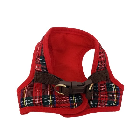 Small Dog Harness; Red Plaid - Picture 1 of 6